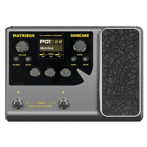 QME-50 Multi-Effects Processor with Expression Pedal and Modelling Amplifier Built-in Looper for Guitar and Bass Guitar