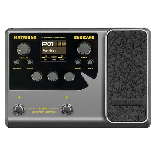 QME-50 multiefekt processzor expression pedállal és modeling erősítővel Beépített looper gitárhoz és basszusgitárhoz