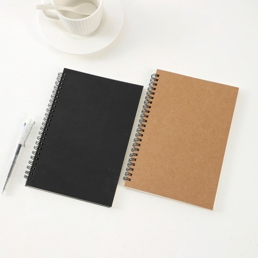 Quaderno a spirale in stile retro Blocco note con fogli bianchi per disegnare, scrivere e fare schizzi