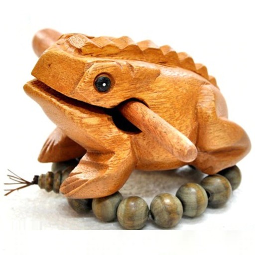 Quakender Frosch aus Holz