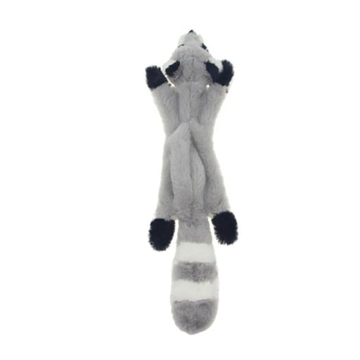Quietschspielzeug für Hunde aus Plüsch, 45 cm, Waschbär, ohne Füllung, langlebiges interaktives Spielzeug, quietschendes Beißspielzeug, weiches