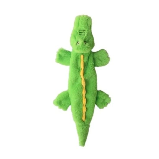 Quietschspielzeug für Hunde, Plüsch, 45 cm, Krokodil, ohne Füllung, langlebiges interaktives Spielzeug, quietschendes Beißspielzeug
