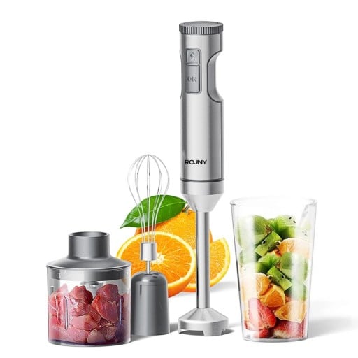 Ραβδωτός κουζινομηχανή 500 ml 6,5 × 40 cm από ανοξείδωτο ατσάλι ασημί πολυλειτουργικό σετ για ανάμειξη, χτύπημα και ψιλοκοπή τροφίμων