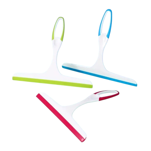 Racletă pentru sticlă cu mâner ergonomic 25 × 21,5 cm curățător manual pentru feronerie și pereți de duș pentru baie și gospodărie