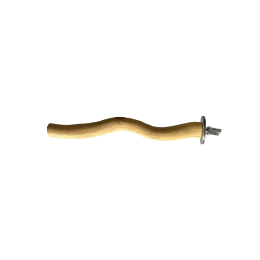 Ramă naturală din lemn pentru cușca de păsări 15 cm Cu șurub pentru fixare pe grilaj Potrivită pentru ondulați, papagali, coreli Bidălcuș pentru păsări