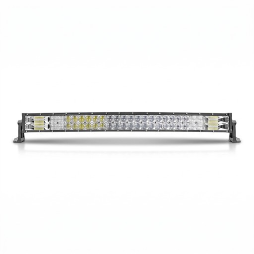 Rampă LED luminoasă curbată 620 W 32 inci Lungime 78,8 cm IP68 Lumină albă rece 6500 K Carcasă neagră Cu cablajă Pentru offroad și mașini de lucru