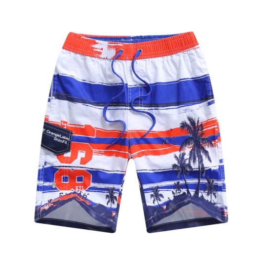 Randiga shorts för pojkar med palmer