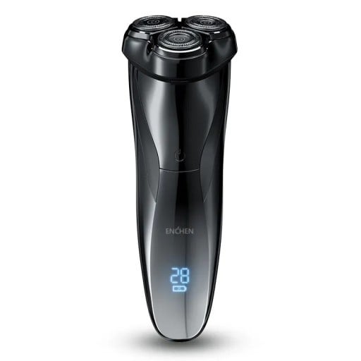 Rasoir electric Enchen Blackstone 3 cu 3 capete rotative și tăietor retractabil IPX7 rezistent la apă 5 W ABS și oțel inoxidabil
