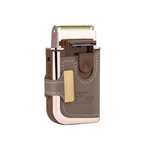 Rasoir électrique sans fil pour homme avec revêtement 60 min d'autonomie 3W alimentation 220–240V rasoir électrique marron pour le rasage de la barbe