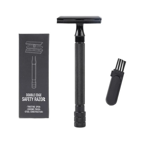 Rasoir manuel pour homme Rasoir ajustable à double lame en acier inoxydable Rasoir classique pour hommes 10,3 x 4 cm