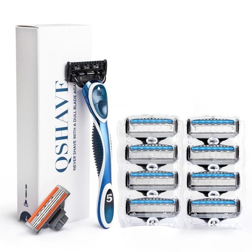 Rasoir manuel pour hommes avec 10 têtes de rechange Rasoir pour hommes avec des lames en acier inoxydable Rasoir avec bande lubrifiante
