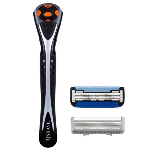 Rasoir manuel pour hommes Rasoir pour hommes avec deux lames de rechange en acier inoxydable Rasoir avec bande lubrifiante à l'Aloe Vera et à la vitamine E 14,8 x 4,4 x 2 cm