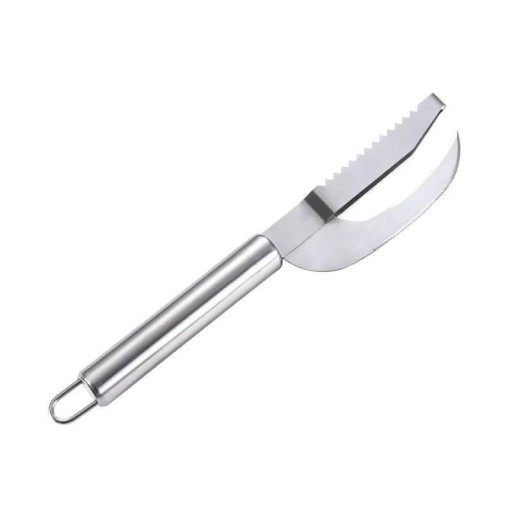 Raspador com faca para peixe 2 em 1