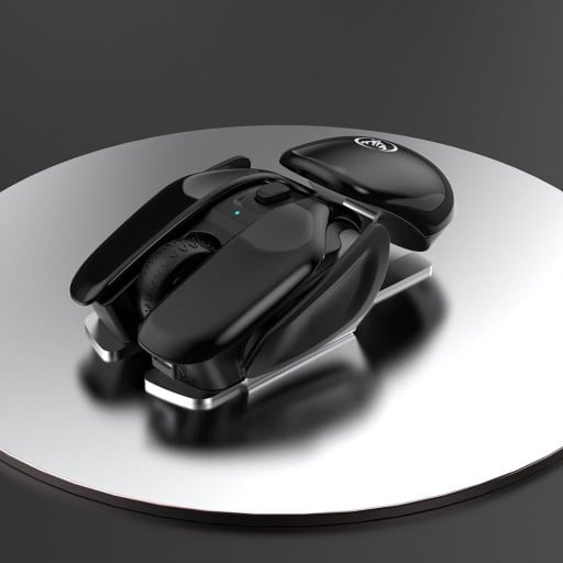 Rato sem fios recarregável para computador Design futurista Bateria interna de 500 mAh Resolução de 1600 DPI Alcance de 10 m Receptor USB 2,4