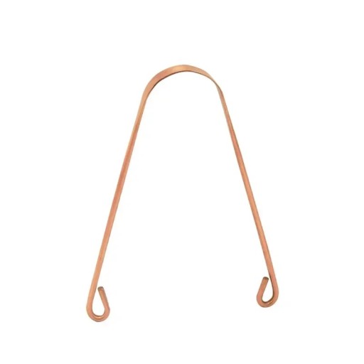 Răzătoare din cupru pentru limbă 12,2 x 6,9 cm Formă clasică în U Curățător ayurvedic pentru limbă Răzătoare metalică pentru limbă pentru îndepărtarea peliculei și bacteriilor