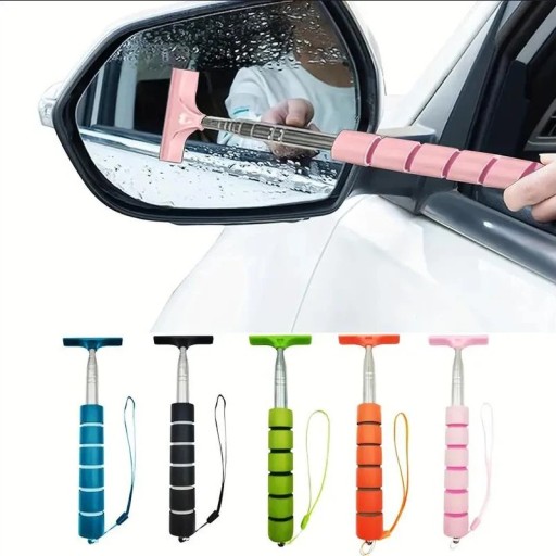 Răzătoare telescopică universală pentru oglinda retrovizoare a mașinii 21x96 cm Răzătoare din oțel inoxidabil cu lamă din cauciuc pentru curățarea geamurilor auto și a feronerie