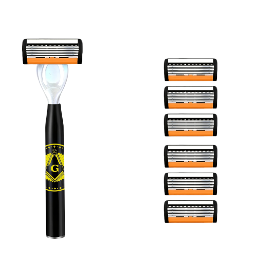 Razor 14.2 x 4.6 cm Head with Six Blades 6 Replacement Heads Manual Razor for Men and Women