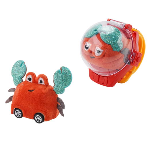 RC auto met horloge afstandsbediening 2,4 GHz speelgoed met LED verlichting mini raceauto met rode krab oplaadbare plastic auto voor kinderen van 3–12 jaar