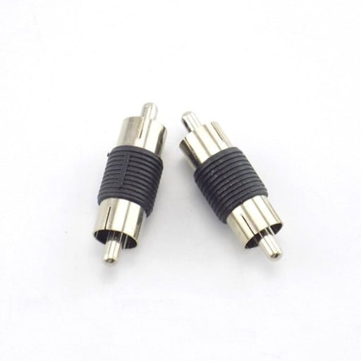 RCA cinch han til han 2 stk Adapter til forbindelse af to RCA stik i audio- og videoteknologi Metalstik Ribbede krop