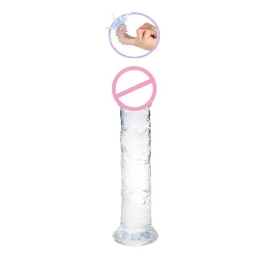 Realistické dildo 16x3 cm s výrazným žilkováním a přísavkou + návlek na prst s výstupky pro vaginální i anální potěšení diskrétní balení