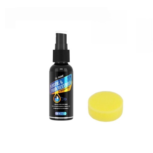 Reavivador de plásticos para coche 50 ml Esponja en envase Restauración de piezas de plástico Plásticos exteriores e interiores Cuidado del coche