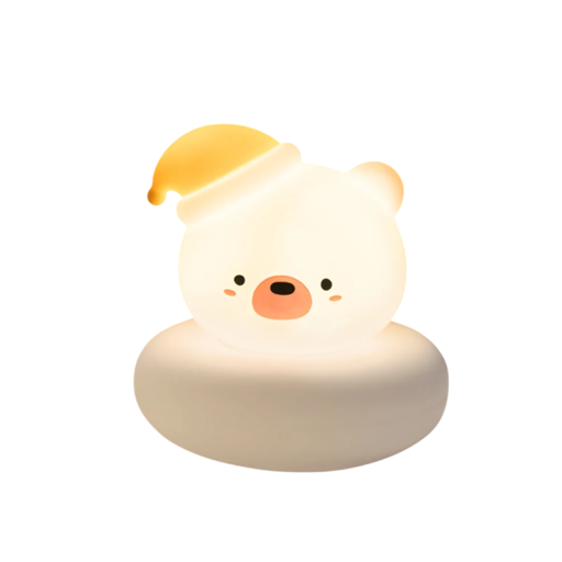 Rechargeable LED Night Light in the Shape of a Bear for Children 3 Brightness Levels Dimmable Lamp Silicone Lamp for Children's Room