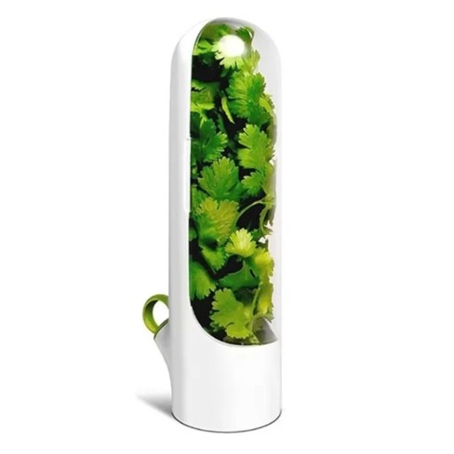 Récipient à herbes fraîches Contenant de conservation pour la conservation des herbes Récipient hermétique pour le réfrigérateur Prolongation de la fraîcheur des herbes Dimensions 24,5 x 6,5 cm