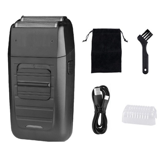 Recortadora de pelo y barba para hombre con indicador de carga LED Afeitadora eléctrica con cabezal reemplazable Afeitadora inalámbrica con carga USB