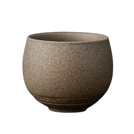 Ręcznie robiony kubek do herbaty 80 ml, kamionka, styl japoński, biały klif, 6,2×5 cm, starożytny, cichy, ceramiczny zestaw do herbaty