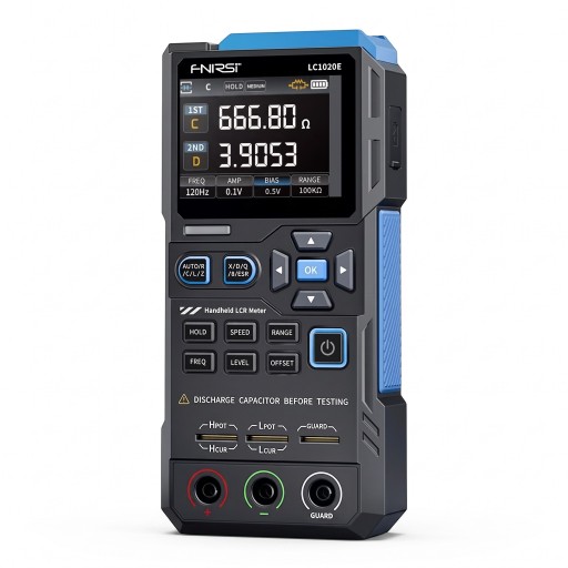 Ręczny miernik LCR z automatycznym pomiarem i klasyfikacją komponentów, 4,5-cyfrowy 2,8" wyświetlacz TFT, 100 Hz–100 kHz, czarno-niebieski, do elektroniki