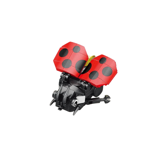 Red Ladybird Construction Set 95 Pieces 6.6 x 7.7 x 5 cm Insect Model with Wings Spotty Ladybird Creative Plastic Decoration