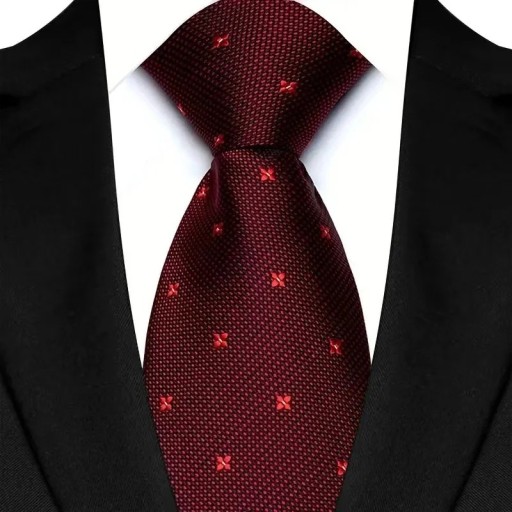Red Men's Tie with Floral Pattern 145 x 8 cm Stylish Men's Accessory for Business and Social Events Quality Material Elegant Tie