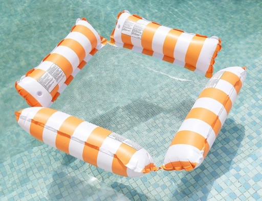 Rede flutuante em PVC Rede de descanso inflável para piscina Rede ergonómica de relaxamento na água