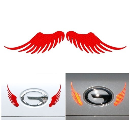 Reflexní samolepka na auto andělská křídla 2 ks