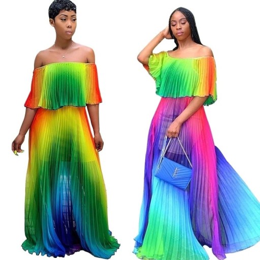 Regenbogen-Sommer-Maxikleid