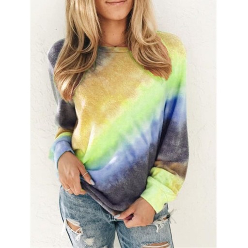 Regenbogen-Top für Damen mit langen Ärmeln