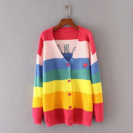 Regenbogenpullover für Damen A2272