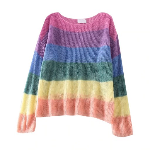 Regenbogenpullover für Damen A2326