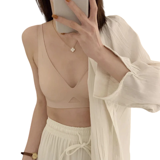 Reggiseno da donna senza chiusura con scollatura profonda in elastan nylon materiale leggero e flessibile per un comfort quotidiano