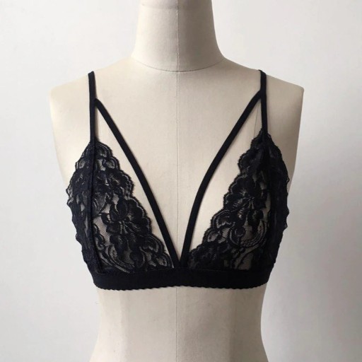 Reggiseno sexy da donna con pizzo - Nero