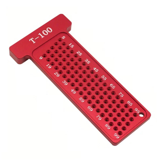 Règle de traçage en aluminium pour le travail du bois avec des trous pré-percés de 5 à 100 mm Mesure précise Marquage des angles Outil de menuiserie