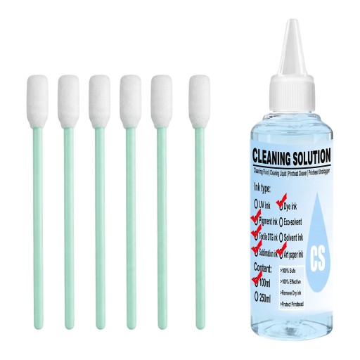 Reinigingsoplossing voor DTF en DTG inkt Sterke reiniger voor printkoppen 100 ml Met 6 schrapers Voor Epson DX4 DX5 L1800 L805 L800 1390 I3200