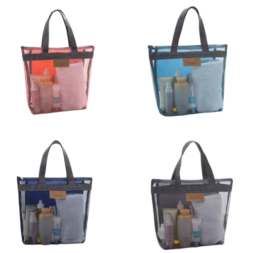Reise-Make-up-Tasche aus Netzstoff, 30,5 x 26 cm, Hängetasche für Kosmetik und Toilettenartikel, Organizer für Dusch- und Waschutensilien