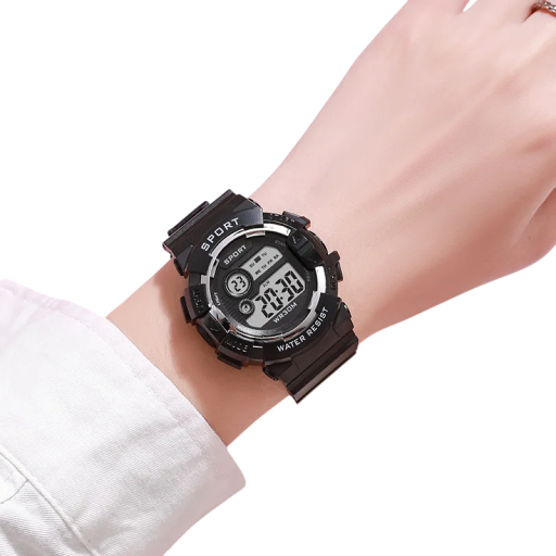 Reloj digital infantil YIKAZE con despertador, retroiluminación, cronómetro, calendario y resistencia al agua hasta 30 m para niños y niñas