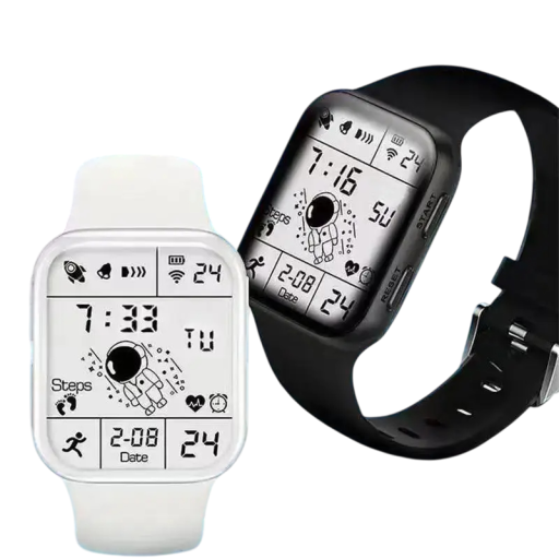 Reloj infantil astronauta con pantalla LED y retroiluminación nocturna Reloj electrónico con alarma y fecha Diseño en blanco o negro