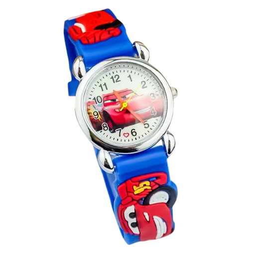 Reloj infantil Cars Rayo McQueen Reloj para niño con motivo Cars Correa de caucho 21 cm Hora de aprendizaje Regalo para fans