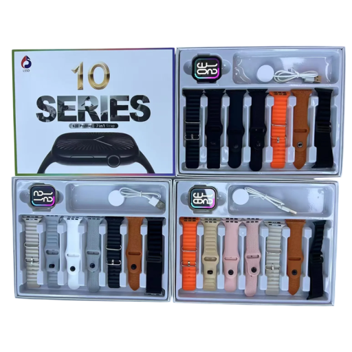 Relojes inteligentes con 7 correas de silicona 2,09" pantalla táctil LCD 320 x 385, batería 220 mAh, IP65 a prueba de agua