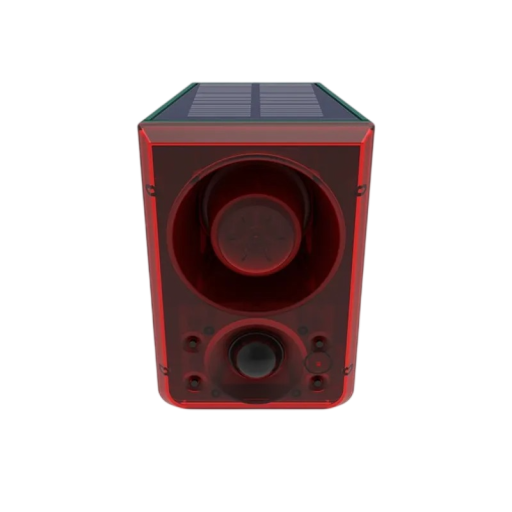 Repelente solar de animais com sensor de movimento 5–8 m som de ladrar de cão e LED a piscar bateria Li-ion 1200 mAh ABS para proteção do jardim