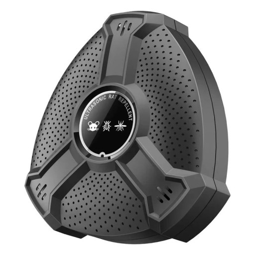 Repelente ultrasónico de plagas Dispositivo electrónico contra roedores e insectos ABS Negro para uso doméstico y exterior