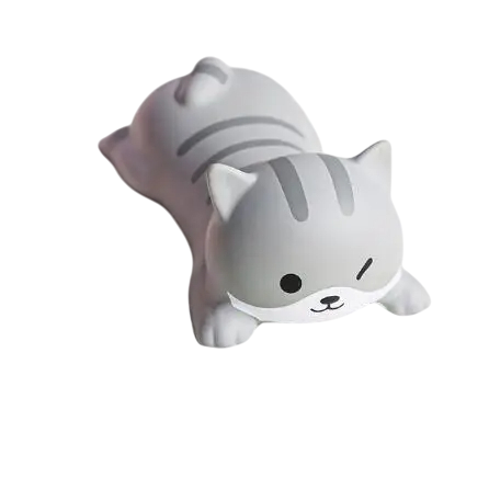 Reposamuñecas ergonómico con forma de gato 125 x 65 mm Relleno de silicona Diseño bonito Soporte para la mano al trabajar con un ordenador